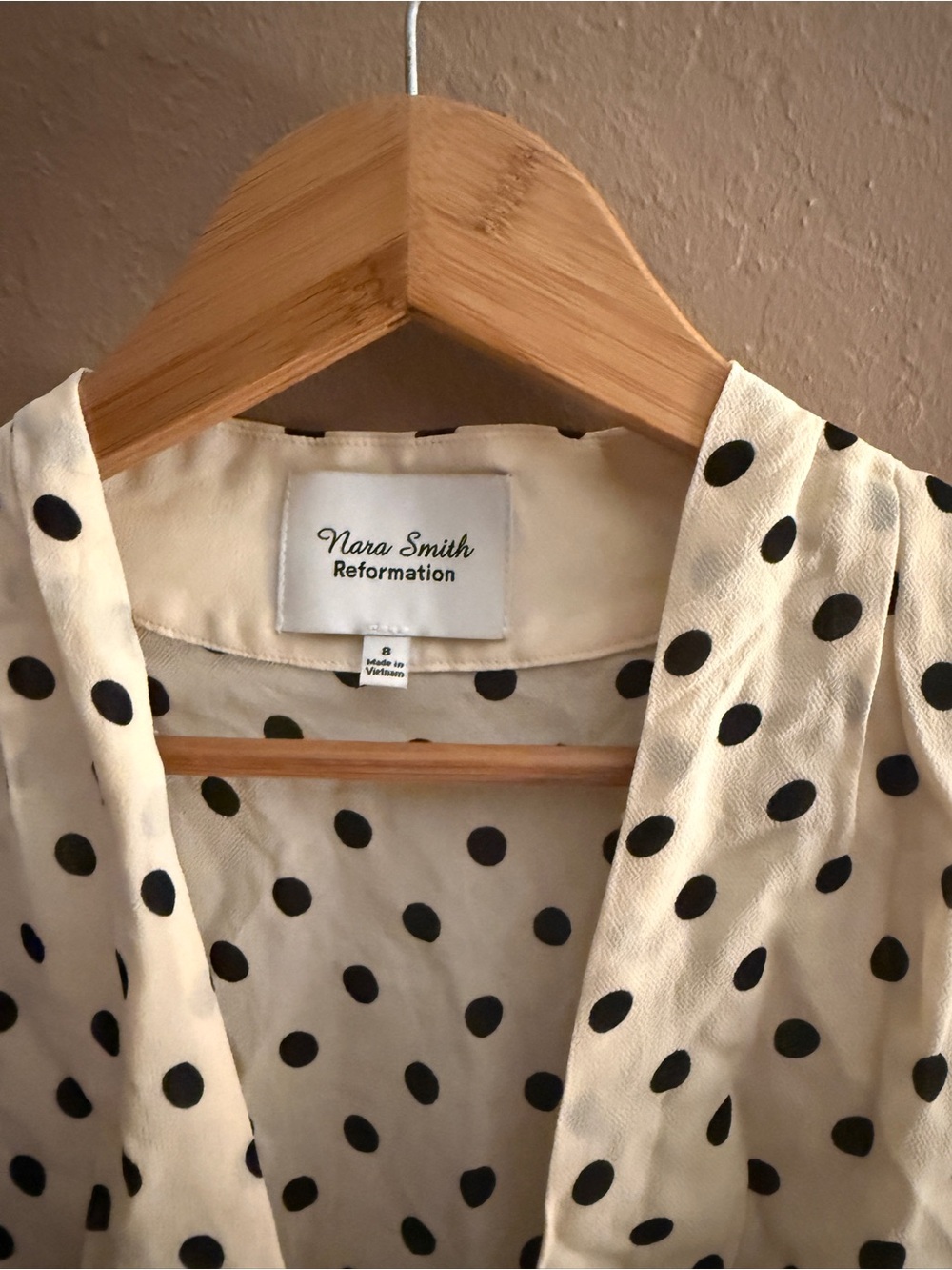 Reformation x Nara Smith Polka Dot Blouse Sz 8 NEW - Picture 4 of 6